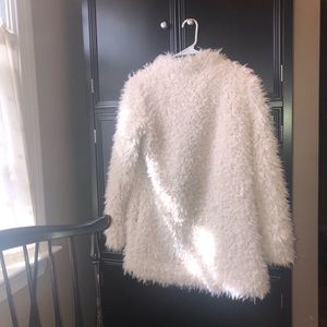 Oversized White Fluffy Coat
